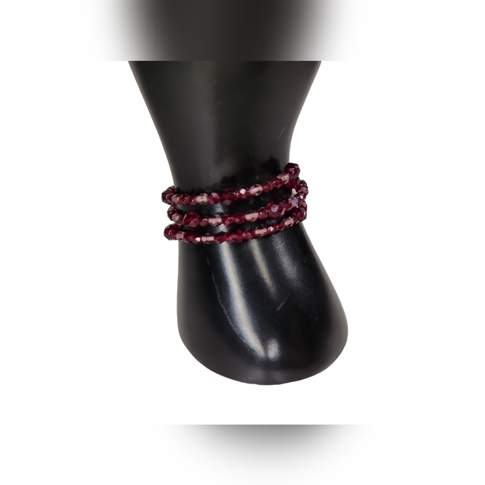 Ruby Red Spiral Memory Wire Bracelet - image 1